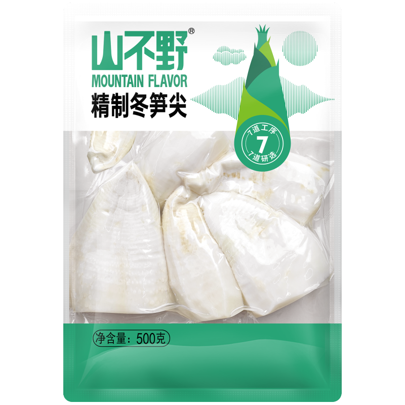 精製冬のタケノコの先